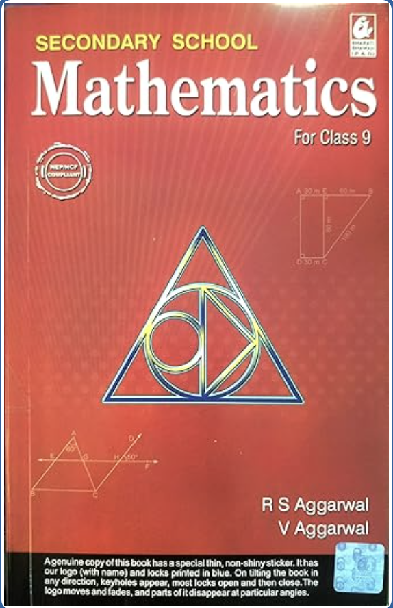 SECONDARY SCHOOL MATHEMATICS For Class IX by RS Aggarwal (Latest edition 2025)